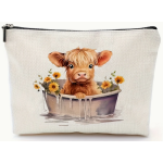 Cosmetic Bag with Cow Print 23 x 18cm 